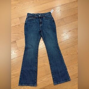 NWT OLD NAVY Girls High Rise Flare Jeans 16 Dark Wash Stretch Denim NEW Retro